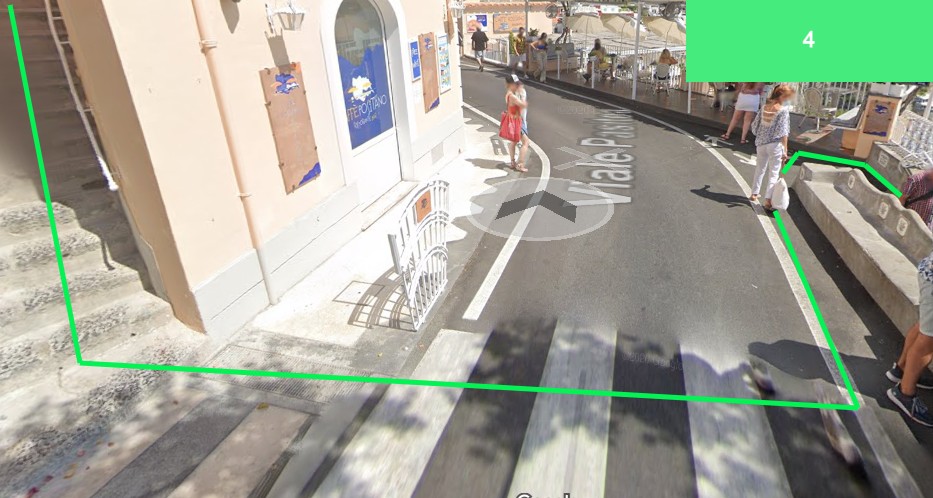 junction at Point 4 showing the crossing point