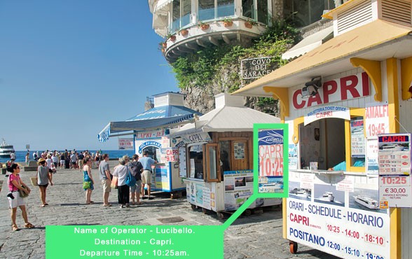 Ferry atracando en Marina Grande, Capri