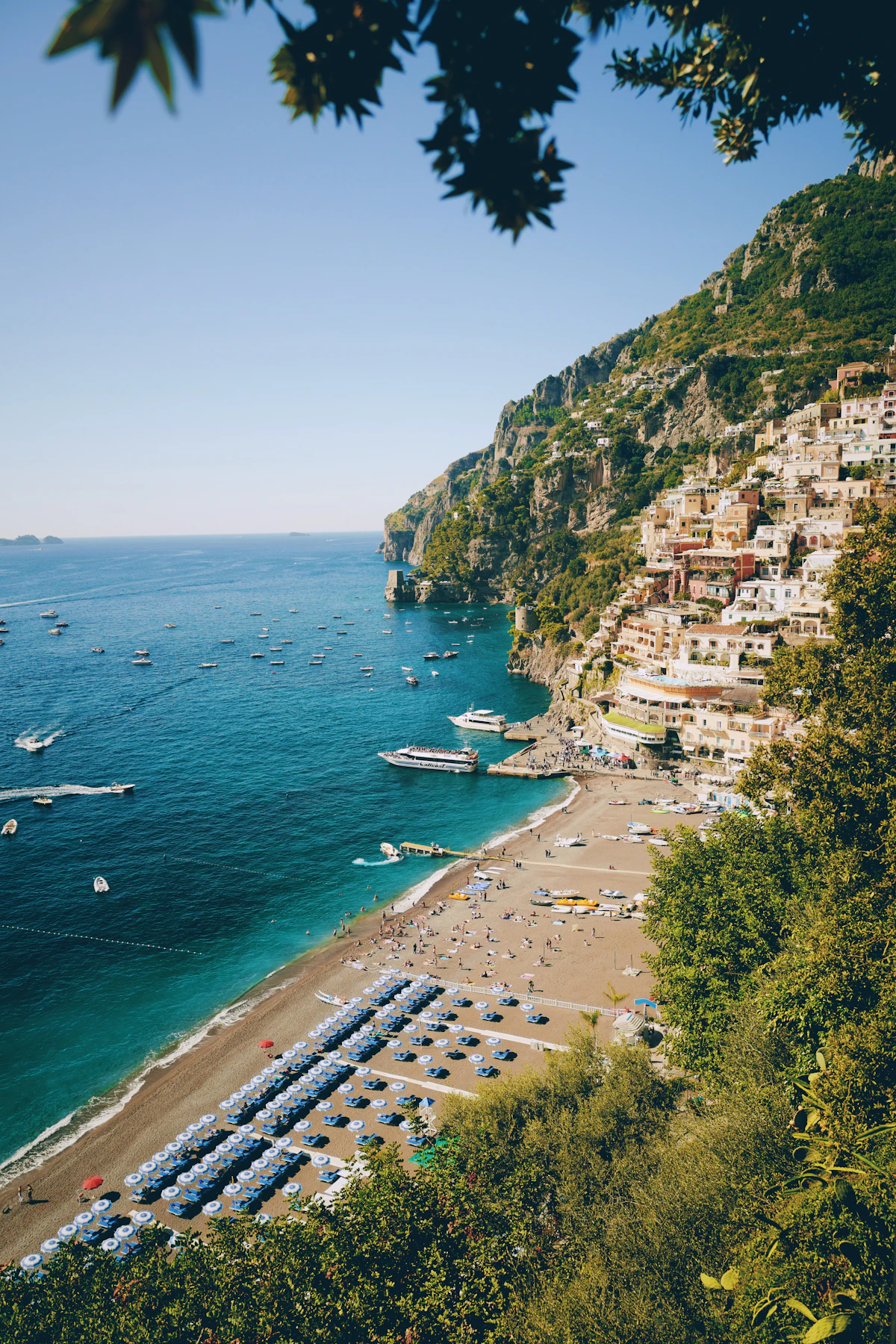 The public beach area at Spiaggia Grande in Positano.